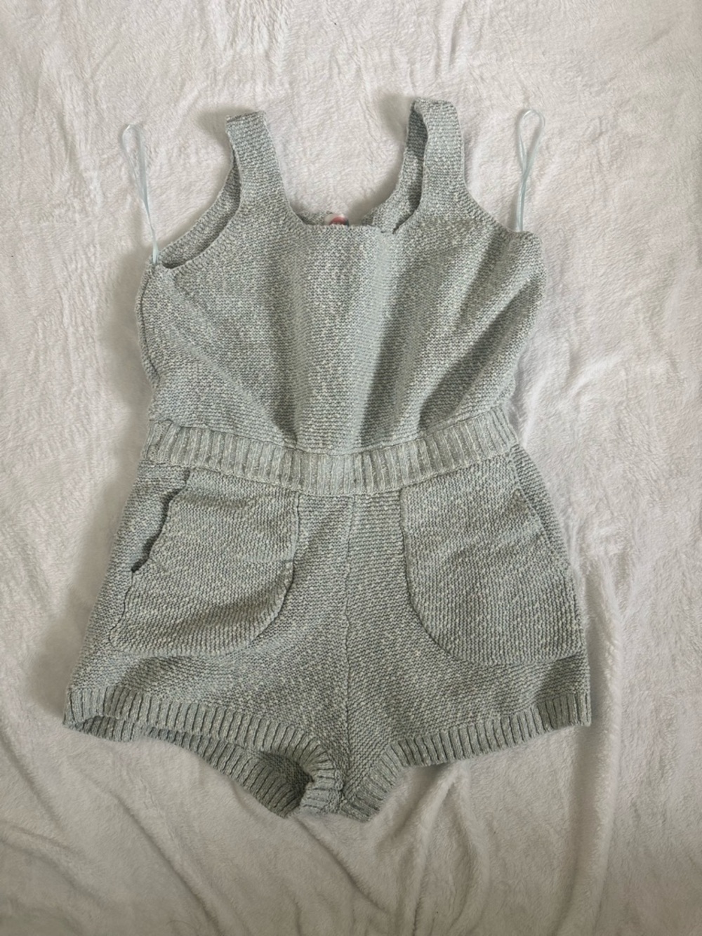 Free People Light Sage Knit Sleeveless Romper